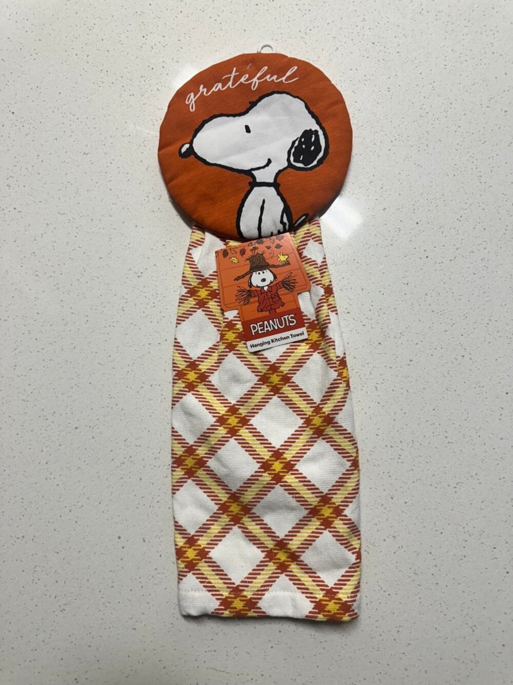 Peanuts Snoopy Grateful Fall Hanging Kitchen Towel NWT